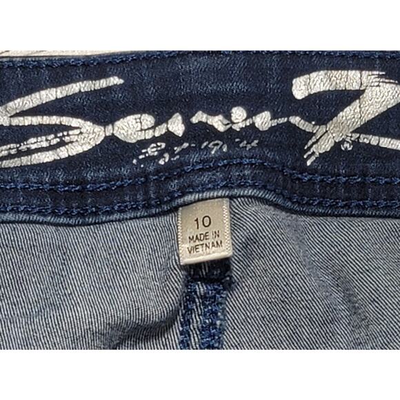 Seven 7 Blue Light Washed Flat Front Boyfriend Denim Shorts 10 Lightweight Soft - Picture 3 of 5